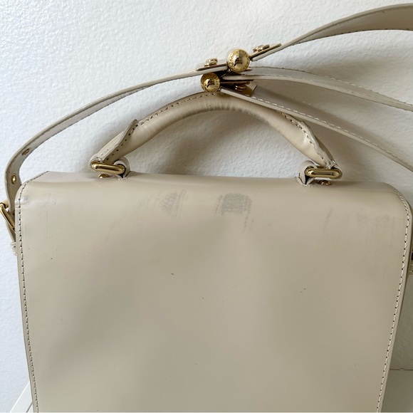 Marc by Marc Jacobs Leather Flap Structured Shoulder Bag in Cream - Picture 6 of 14